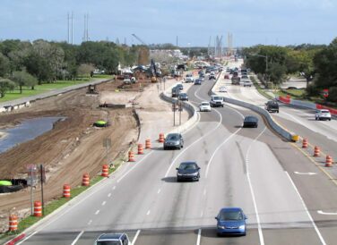 winding lanes at Gateway Expressway construction site